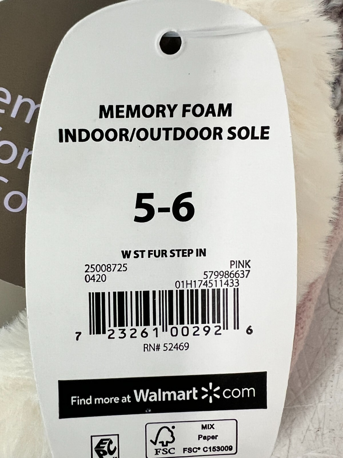 Women's Pink Super Soft Memory Foam House Slippers w/ Faux Fur Lining CHOOSE SZ