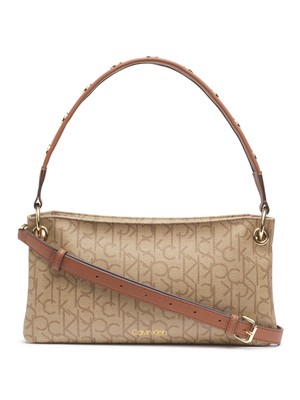 

Женская сумочка CALVIN KLEIN бежевого цвета с логотипом на одном ремешке, Бежевый, H8GHJ6UK