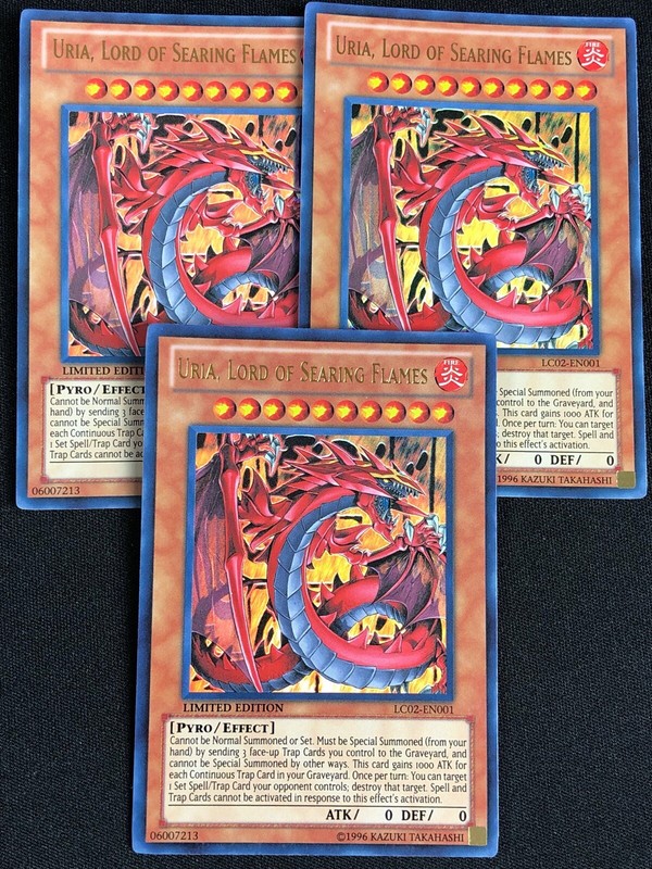 YUGIOH URIA, LORD OF SEARING FLAMES LC02-EN001 ULTRA X3 NM | eBay