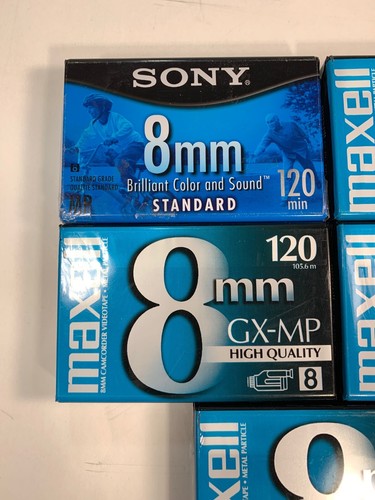 (4) MAXELL (1) SONY 8 mm GX-MP Camcorder Video Tape 8mm 120 High Quality New