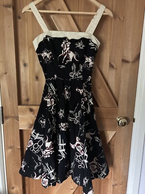 Pin Up Couture Vintage Style 50’s Fit And Flare Cowboy Dress XS