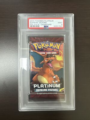 PSA 9 Pokémon Charizard Platinum Supreme Victors Booster Foil Pack English