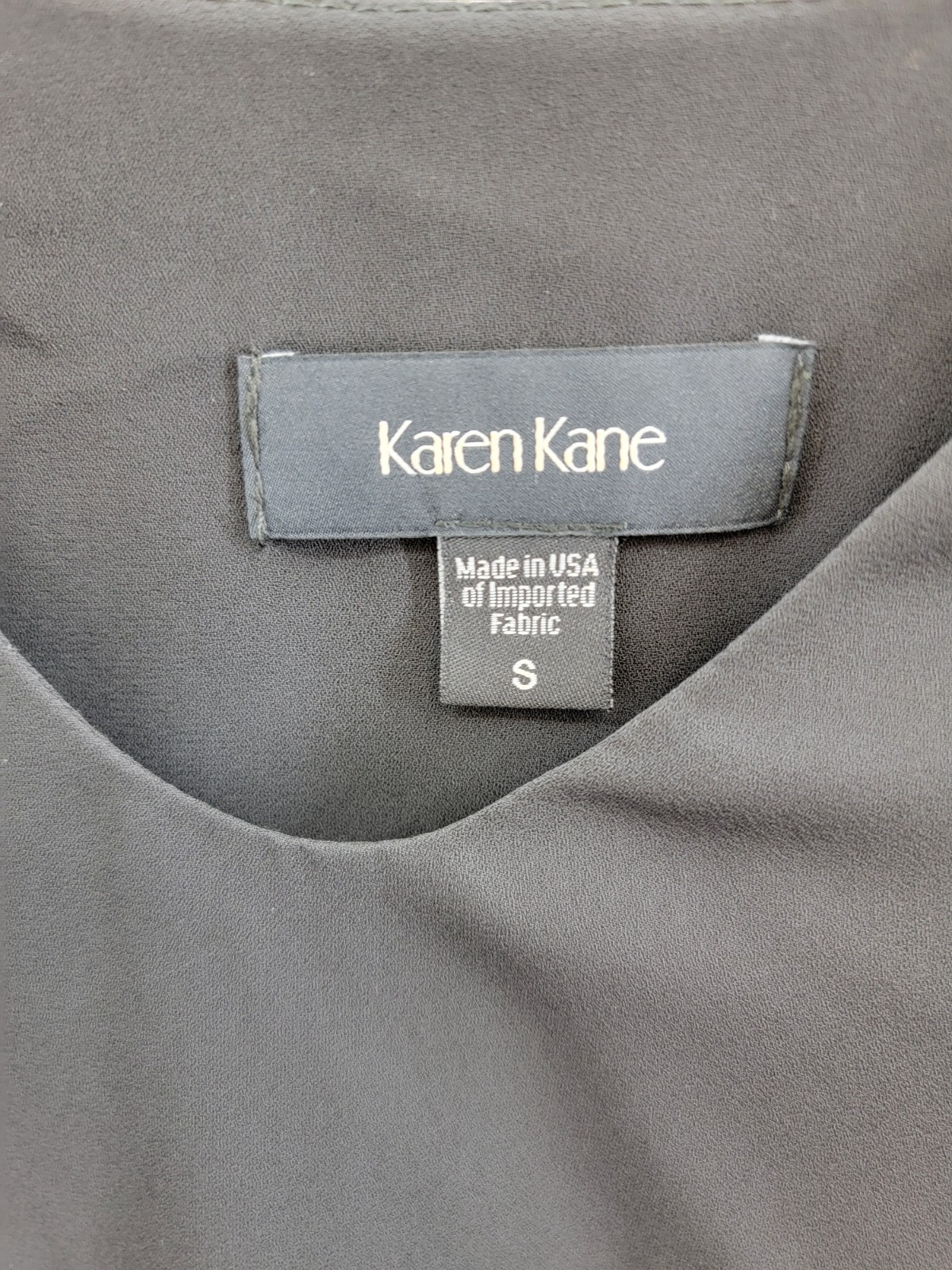 Karen Kane Puffed Sleeve Blouse Hem Top Women's S Black V-neck Pullover Style - Picture 5 of 14