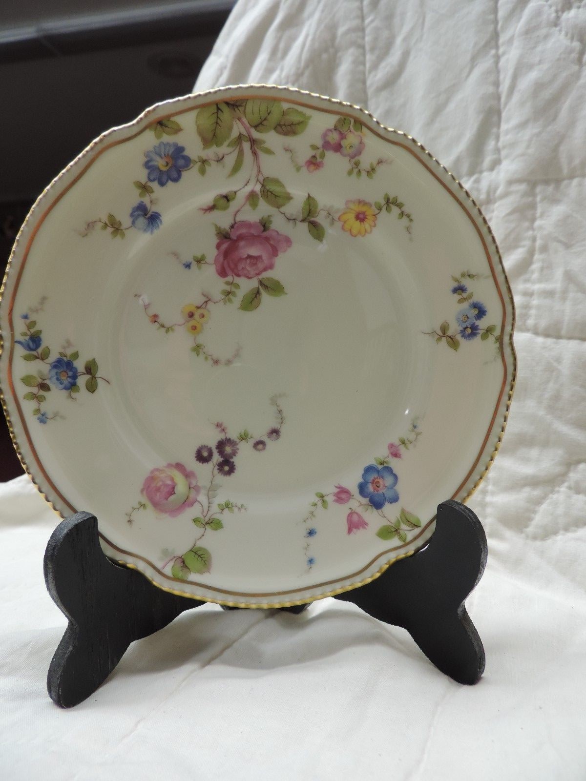 6 Castleton China SUNNYVALE Bread & Butter Plate 6.375 in. USA Gold Trim Flowers