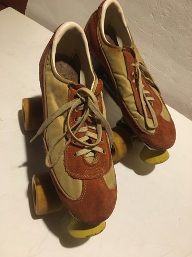 Vintage 70's Roller Derby Skates Brown Tennis shoes Small