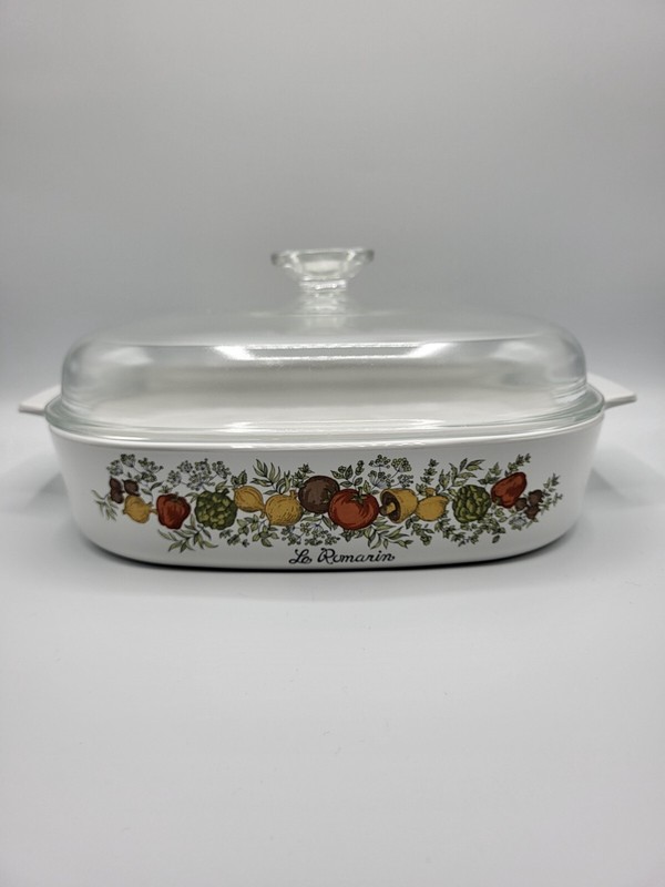 Vintage CORNING WARE Le Romarin  Covered Casserole Dish SPICE