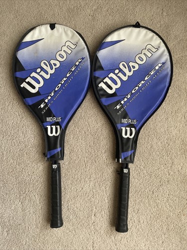 2 WILSON ENFORCER 6000 Series Mid Plus Tennis Rackets Light Alloy With Covers