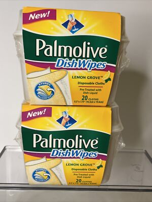 Palmolive Disposable DishWipes With Liquid- 20 Wipes x2 Lemon Grove Cloths