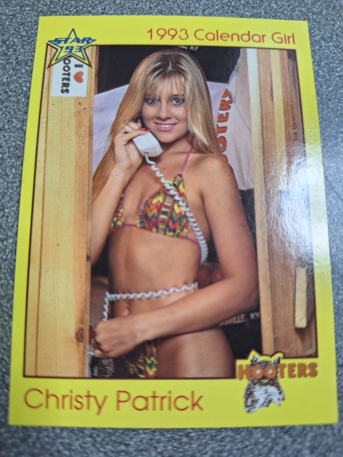 1993 Star Int'l Calendar Girl Christy Patrick Hooters girl card N600