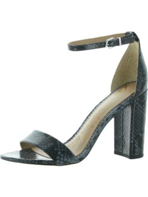 

SAM EDELMAN Женские темно-синие кожаные босоножки на каблуке со змеиным рисунком Yaro Toe 5,5 м, Navy, E8511L1