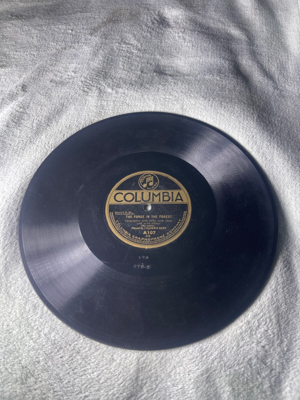 COLUMBIA Record 78 rpm 107 THE FORGE IN THE FOREST