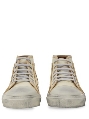 Pre-owned Dolce & Gabbana Canvas Mid-top Sneakers In White