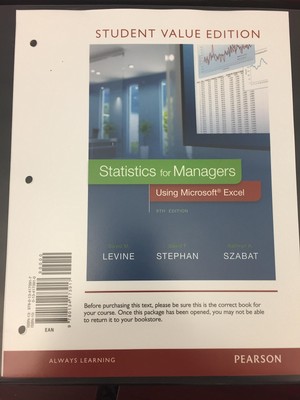 Statistics for Managers Using Microsoft Excel - Hardcover Levine, David|Step...