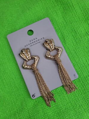 ZARA ACCESSORIES COLLECTION Gold TEXTURED Earrings