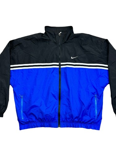 VTG Y2K Nike SPELLOUT Nylon Track Jacket Lined Windbreaker