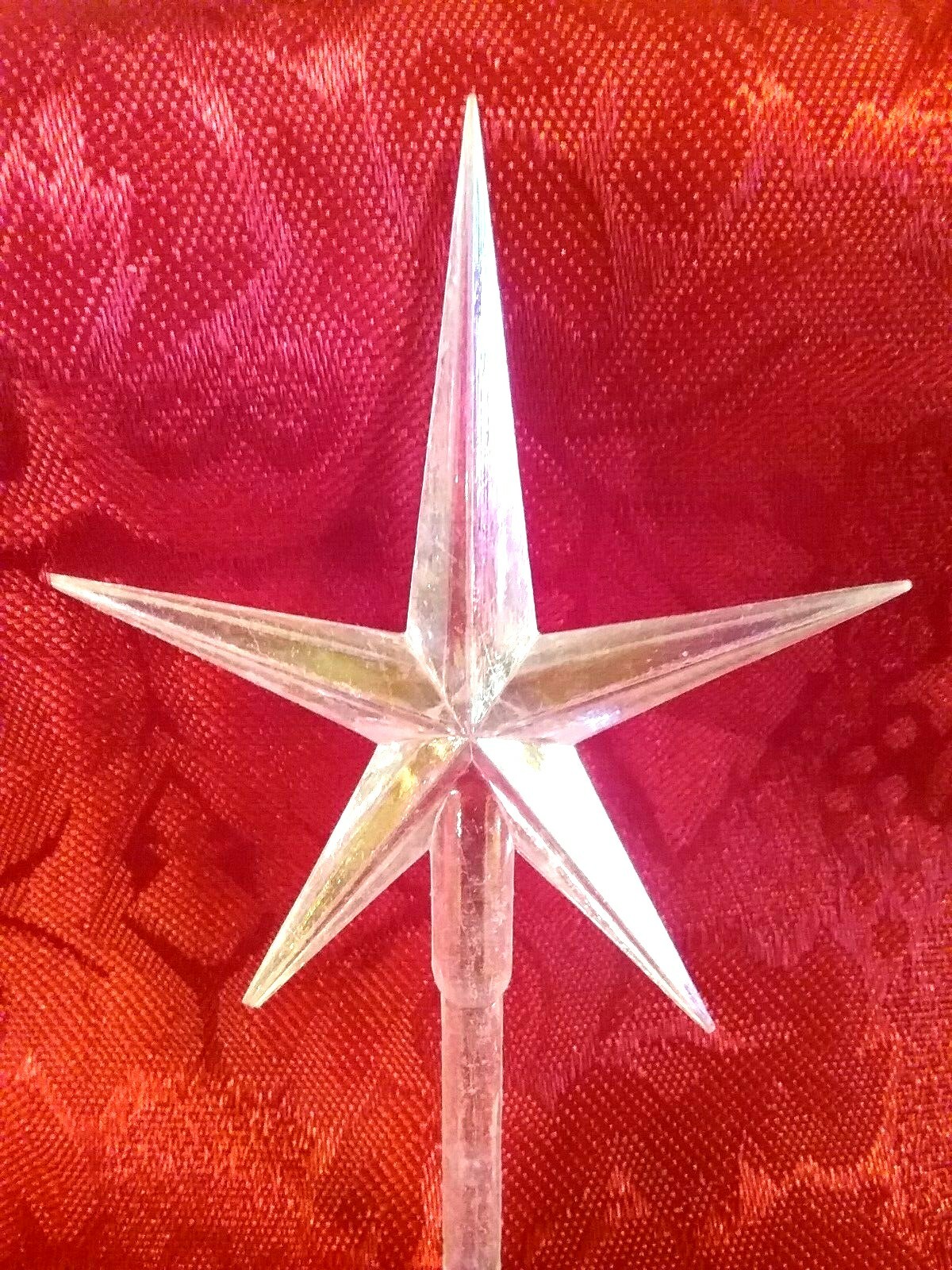  Large Clear Iridescent Aurora Star  for Ceramic Christmas Tree Topper  