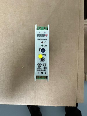 Carlo Gavazzi SPD1205 Power Supply, 100-240VAC IN, 12VDC OUT, 5W, DIN Rail, Slim