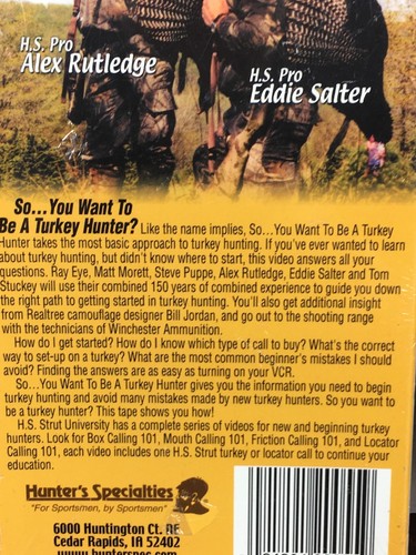 HS Strut University Turkey Hunter VHS Volume 1 Model #20055 Sportsman Training