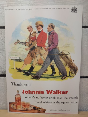 ジョニーウォーカー　ゴルフポスター Enlarged Advertising Poster Johnnie Walker Whiskey Golf