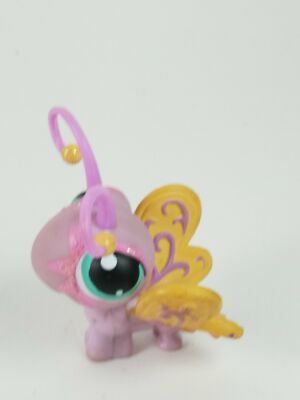 Littlest Pet Shop LPS #397 Purple Body Sparkle Butterfly With Yellow Wings & Gli