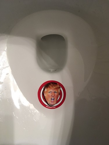 Three Mini Donald Trump Toilet Urinal Stickers (