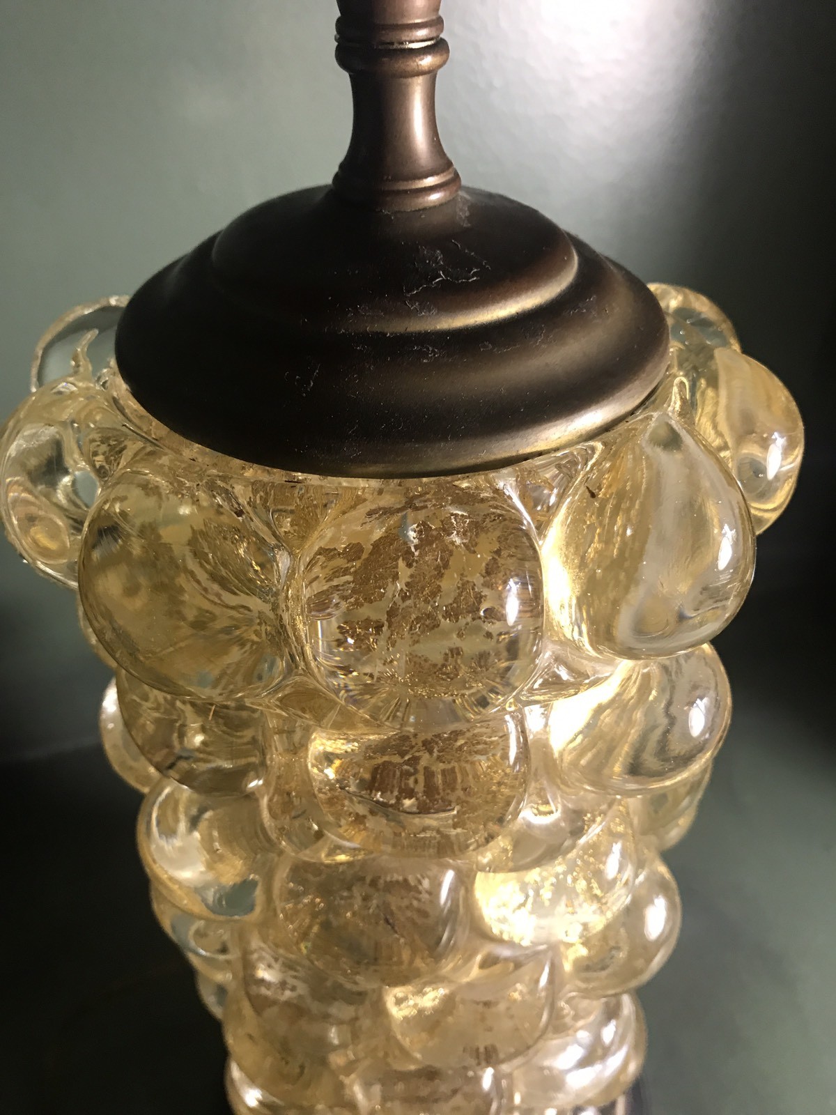 Barovier Toso & Co. Murano Gold A Lenti Table Lamp Circa 1940's