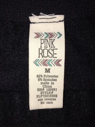 Girl’s PINK ROSE Black Leggings W/ Gray Stars, Size Medium