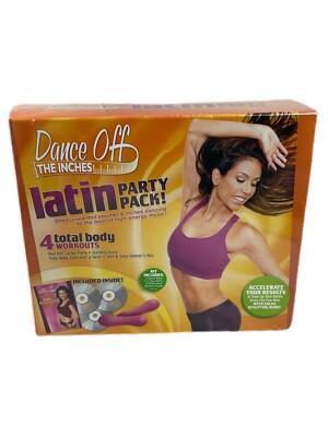 Dance Off the Inches Latin Party Pack - 3 DVD's and 2 Salsa Bars - NEW Sealed 