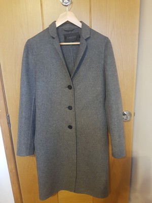 Calvin Klein pure new wool double faced coat grey size 8/10