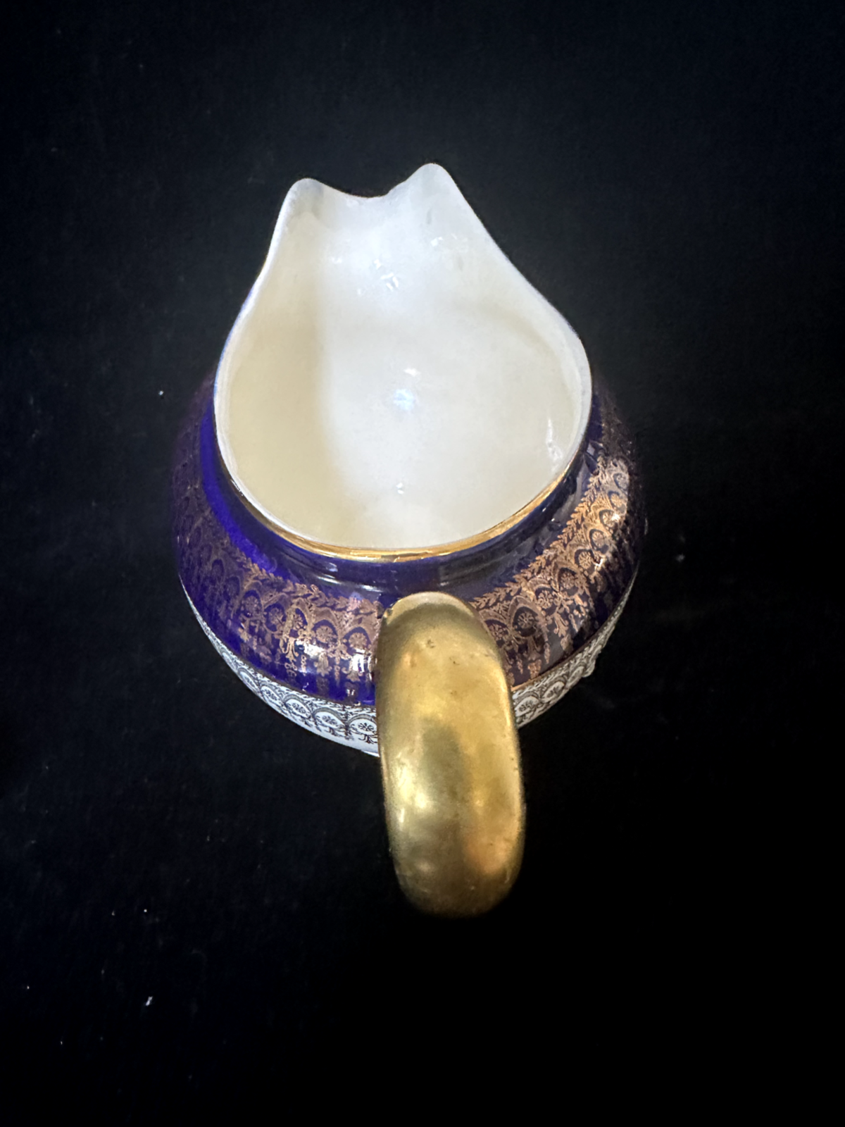Steubenville Dinnerware Gravy Boat w Underplate Cobalt Blue & Gold