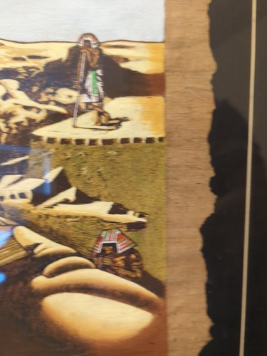 Original painting "Ramsees" wood bark art 