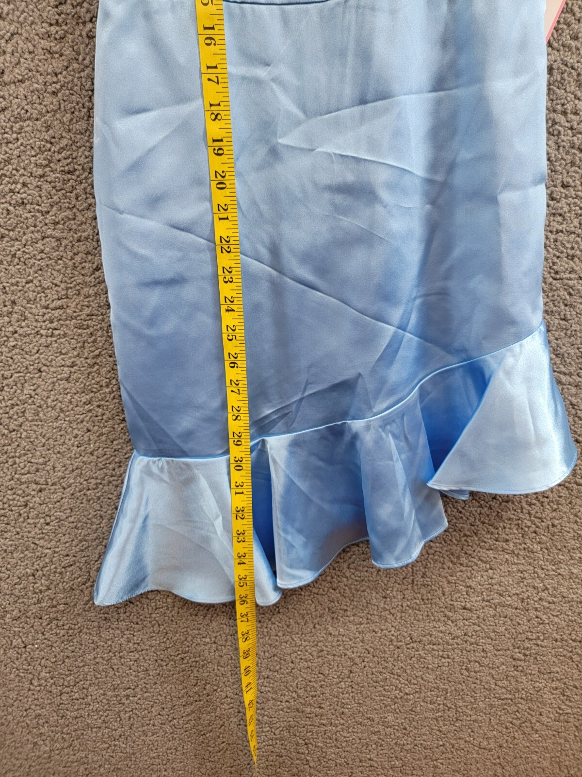 Rare Editions Sleeveless Imitation Pearl Halter Dress Big Girls 14 Blue Back Zip - Picture 7 of 16