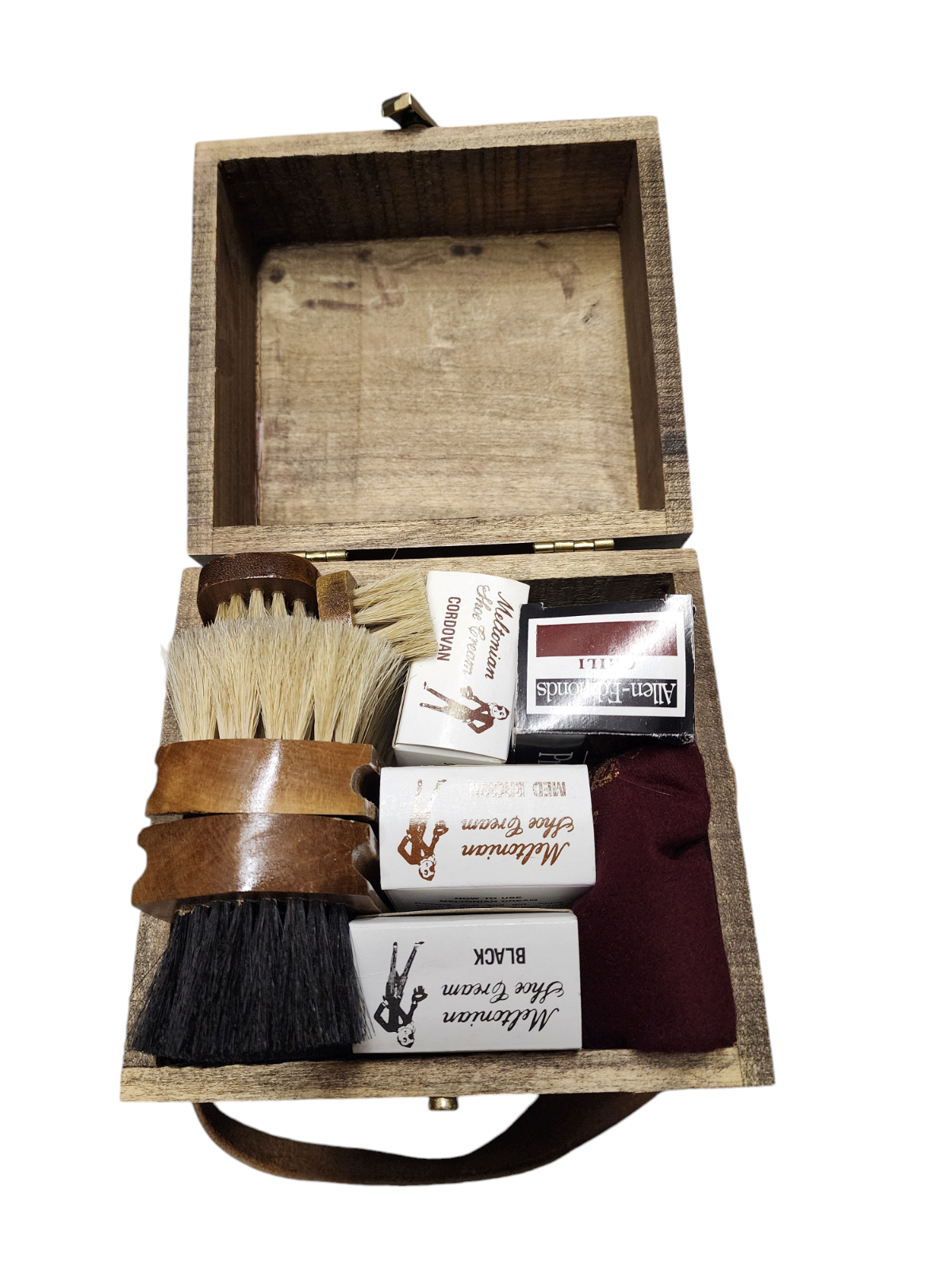 VINTAGE Church's English Shoes Shine Kit Wooden Box w/ Cream VINTAGE Church's English Shoes Shine Kit Wooden Box w/ Cream