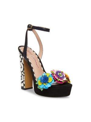 

BETSEY JOHNSON Женские черные босоножки на платформе 1 дюйм Milana на миндалевидном каблуке, 5,5 м, Черный, MILA01S5