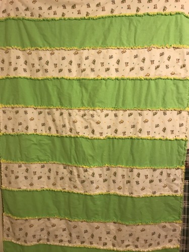 Adorable warm Handmade Flannel Blanket crib / toddler size