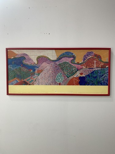 Vintage 80s David Hockney Mulholland Drive Framed Collotype