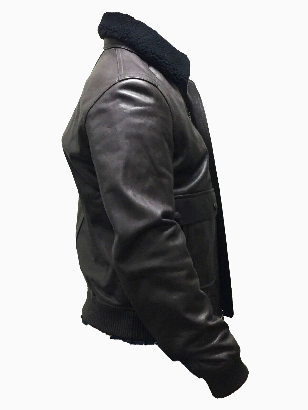 Pre-owned Coach Leather Bomber Jacket Bleeker Aviator Dark Brown Lined, 84100, Small