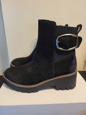NEW Blondo ''Dahlia'' Black Suede/Nubuck Waterproof Moto Ankle Boots sz.7 Ret $160