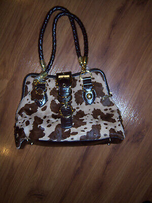 New TRENDY  RARE HOBO Hair calf Leather  Purse In brown Leopard gold hardware