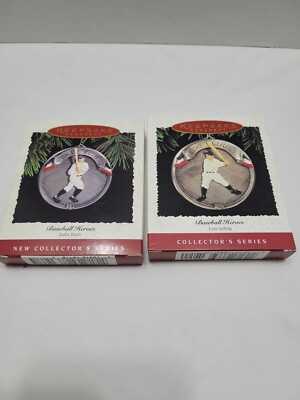 Hallmark Keepsake Ornaments 2 pcs BABE RUTH & LOY GEHRIG NIB