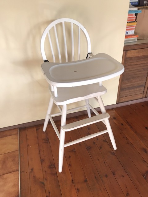 old school wooden high chair