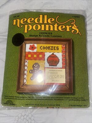 Vintage 1975 Needle Pointers Cookies Recipe Needlepoint Kit Linda Courtney 5280