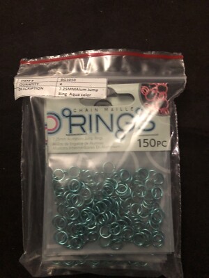 Aluminum Chain Maille Jump Rings Split Connecting Loops 7.25 mm Aqua 4 packs 150