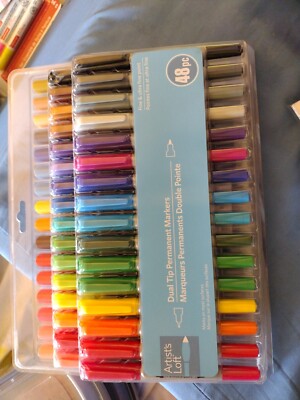 Artist's Loft 670335 48 pc Dual Tip Permanent Markers- Fine & Ultra Fine Point.