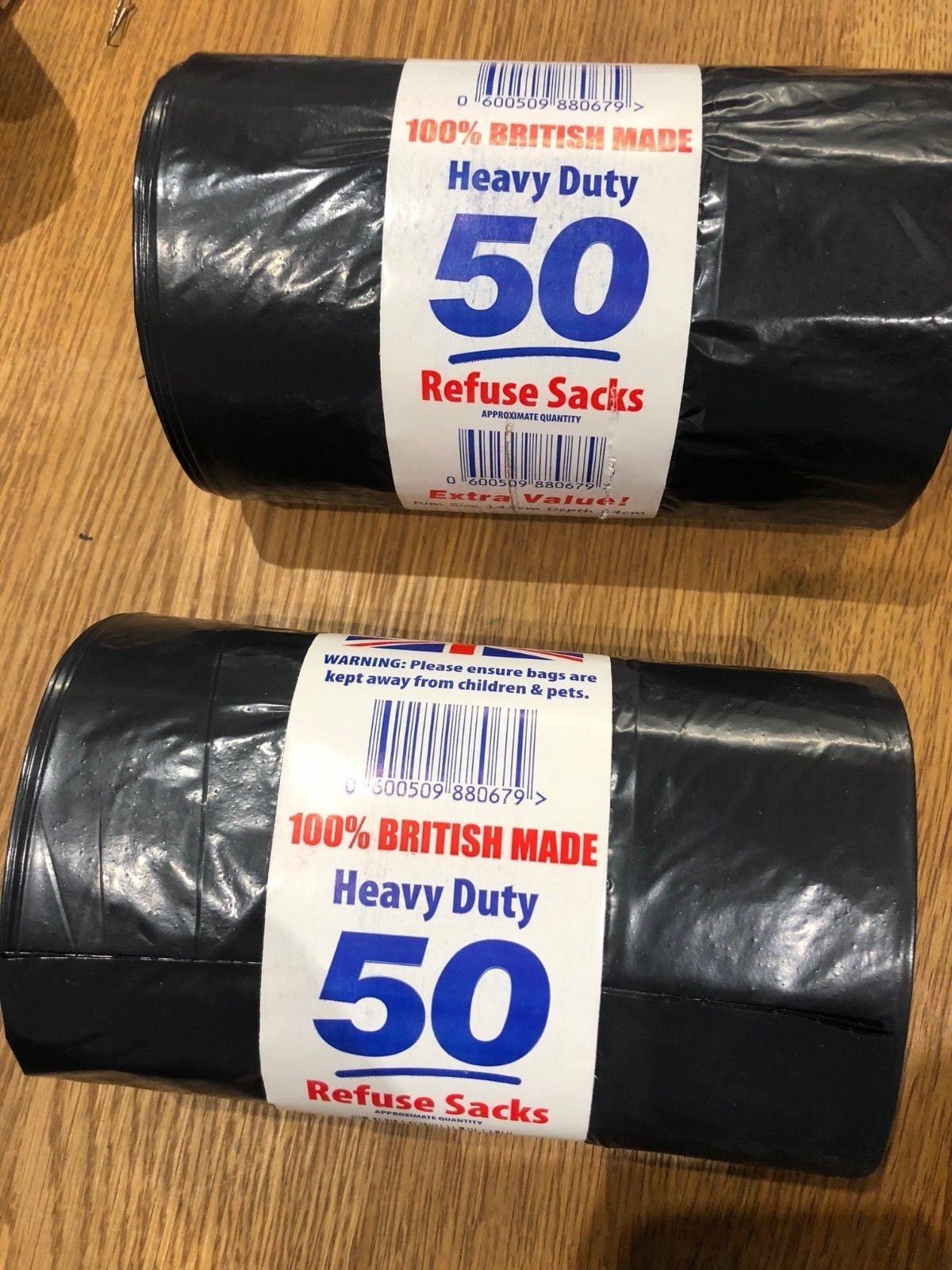 THICK STRONG 100 HEAVY DUTY BLACK REFUSE SACKS BIN LINERS RUBBISH BAGS