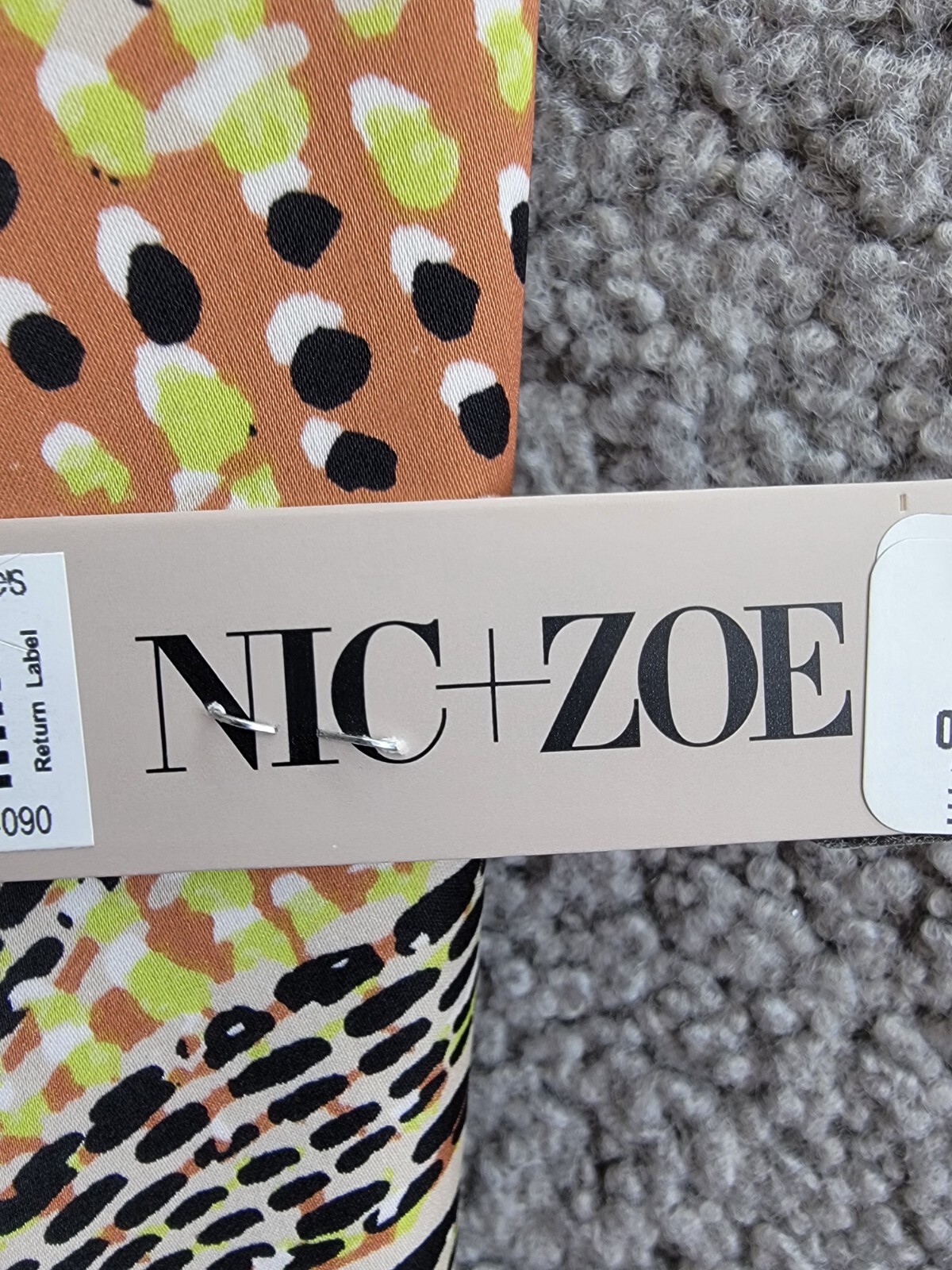 NIC+ZOE Dotty Palms Halter Dress Women's XL Neutral Multi V-Neck Pullover Style - Picture 14 of 15