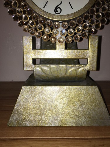 Decorative Bling Jewel Mantle Clock Large Wrist Watch