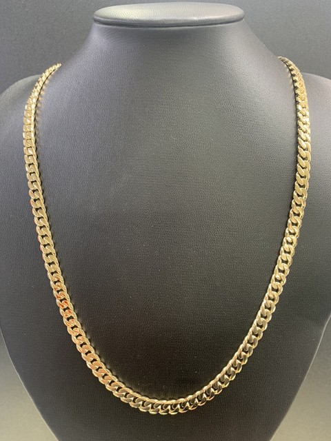 9ct gold curb cuban link chain necklace 