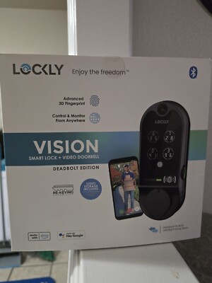 Lockly Vision Smart Lock + Video Doorbell Deadbolt/Sealed-Ready To Ship