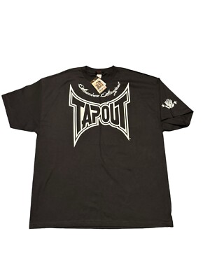 Vintage Tapout Shirt Men s 2XL Black Y2K MMA Logo Double Sided Affliction Style